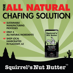 Squirrel's Nut Butter natural formula with coconut oil protects sensitive skin during workouts.