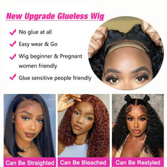 Srakuw glueless wig with 3D elastic dome cap for comfortable all-day wear.
