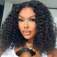 Srakuw wear-and-go glueless wig in 14-inch water-wave bob for fast, secure daily wear.