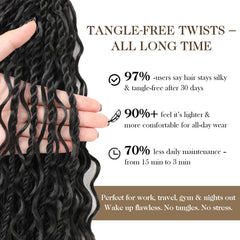 Srcdtvlk Boho Island Twist 24in two-curls volume on model for airy comfort