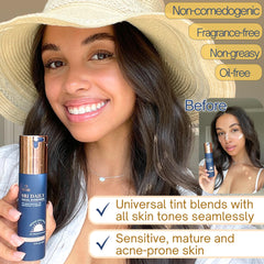 SRILabs Daily Facial Sunscreen swatch on skin blends with diverse tones for a seamless look.