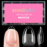 SSWSBYKE extra-short almond tips with deep matte inner layer for strong adhesion