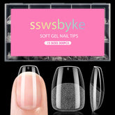 SSWSBYKE extra-short coffin nail tips inner-layer adhesion for secure application