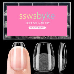 SSWSBYKE extra-short coffin nail tips inner-layer adhesion for secure application