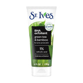 St. Ives Blackhead Clearing Green Tea Scrub bottle view for refreshed, smooth skin.