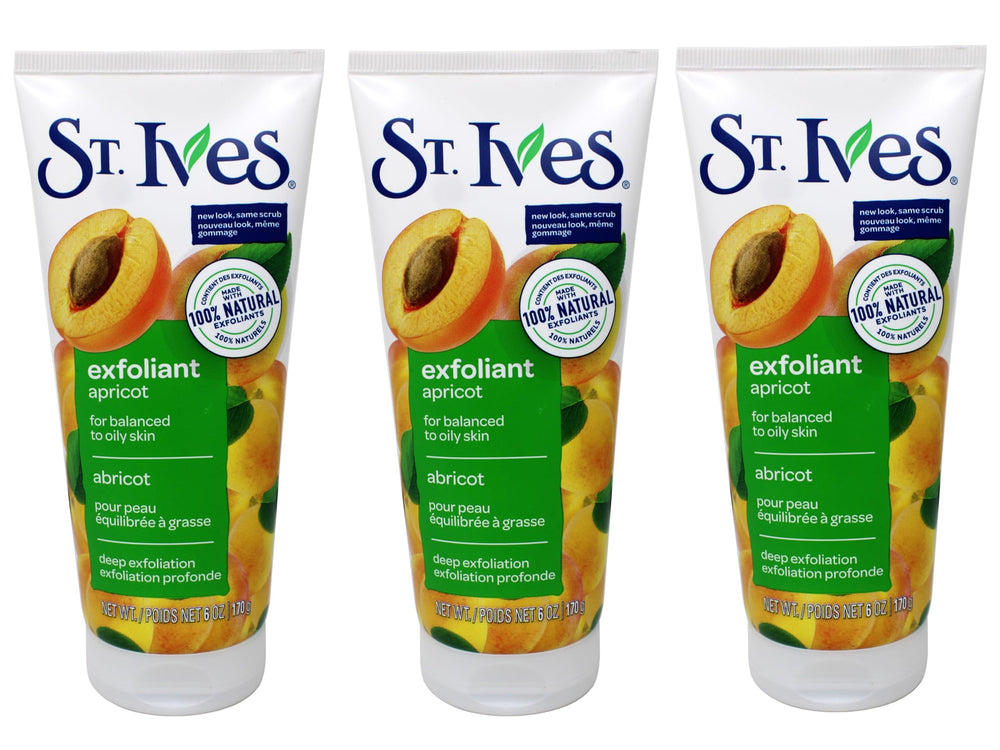 St. Ives Fresh Skin Scrub apricot texture close-up for exfoliation