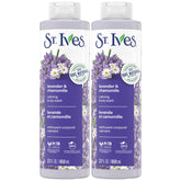 St. Ives Lavender Chamomile shower bottle ready for calming cleanse.
