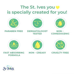 St. Ives moisturizer being applied to the face for smooth hydrated skin.