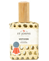 St. John Classic Vetiver bottle front with FishPot weave and premium scent