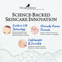 Texture close-up highlights smooth, fast-drying LifTight serum.