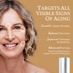 Close view of the serum bottle with a subtle glow implying brightening and hydration.