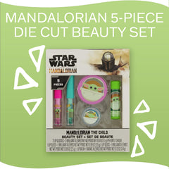 Strawberry flavored gloss wand with Baby Yoda artwork adds sweetness and shine.