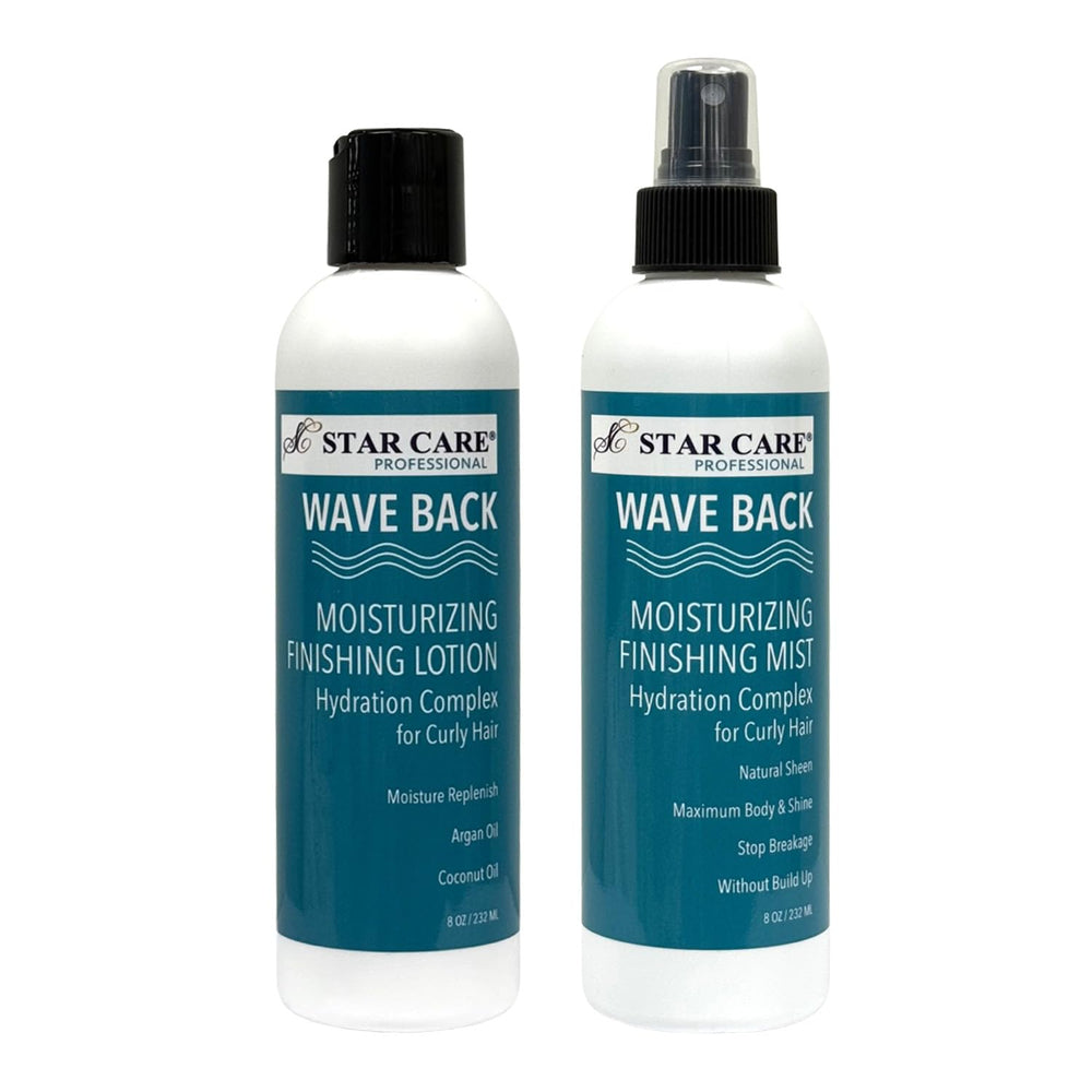 STAR CARE Wave Back Curl Lotion bottle highlights hydrating formula for defined curls