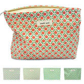 STARDW aesthetic floral makeup bag with red floral front view, ideal for travel organization.
