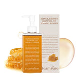 STEAMBASE Manuka Honey Glow Oil to Foam bottle shows premium packaging and oil-to-foam cleansing.
