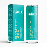 STEM Natural Intelligence regenerative serum bottle, targeted hydration for smoother skin.