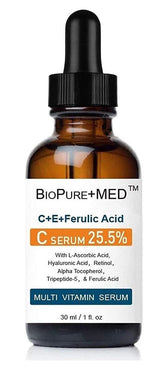 STEMBOTANY BioPureMED serum bottle on a clean surface, signaling premium antioxidant care.
