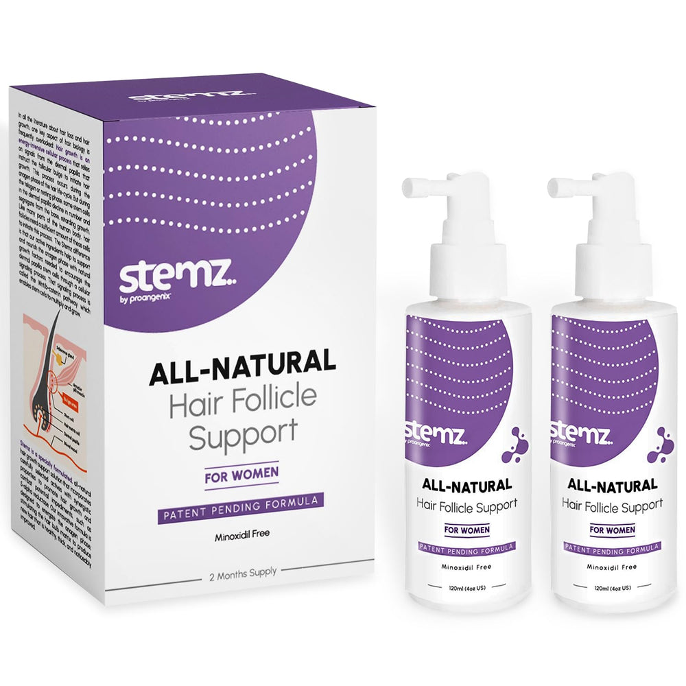 Stemz bottle front for daily use and simple hair care routine.