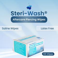 STERI-WASH Aftercare Wipes close-up texture for gentle cleansing.