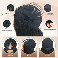 Sterly glueless wig cap adjustable straps ensure secure, comfortable fit.