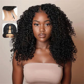 Sterly V Part Wig front view with Burmese curly 18-inch for a natural profile