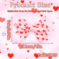 STGDAK pink heart bow hairpin adds sweet detail to any look