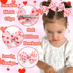 STGDAK red-print heart barrette keeps hair neatly in place