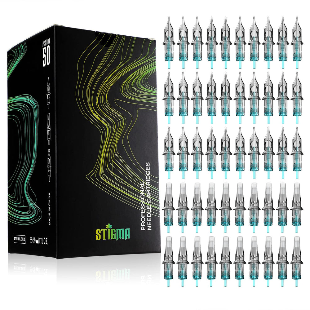 STIGMA Aquamarine Knight 1003RL round liner cartridge for precise line work.