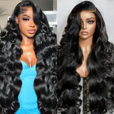 STOGEDEST 28-inch body wave lace front wig with natural movement and volume