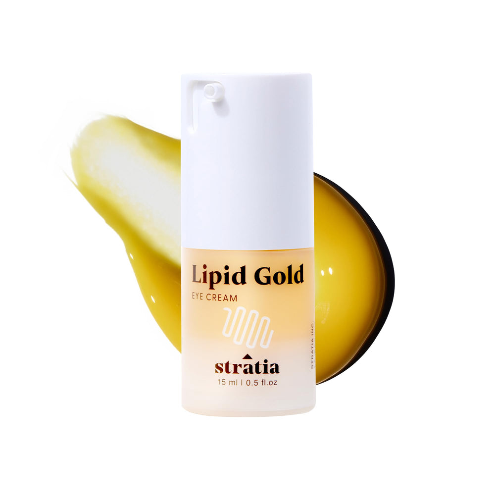 Stratia Lipid Gold Crème Yeux Pot — nourrit le contour délicat et hydrate durablement.