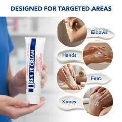 STRATUS PHARMACEUTICALS Urea 20% Cream foot texture features smooth, even skin on rough areas.