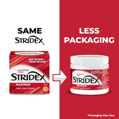 Close-up of Stridex textured pad for deep cleansing.