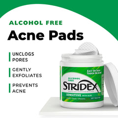 Stridex Sensitive Pads single pad closeup showing textured cleansing surface.