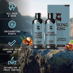 Striking Viking sulfate-free label close-up highlighting gentle cleansing.