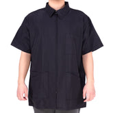 STUDIO LIMITED barber jacket with front zipper for quick on/off.