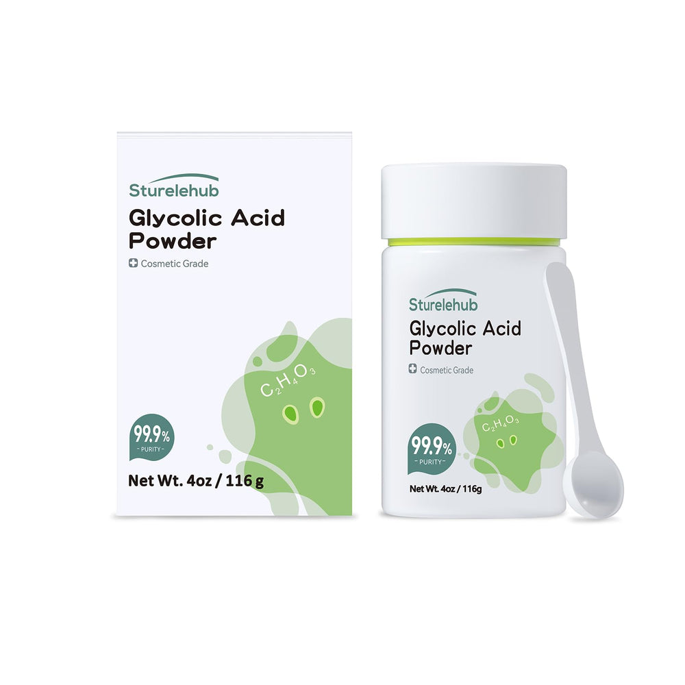Sturelehub glycolic acid powder 4oz jar for smooth at-home exfoliation