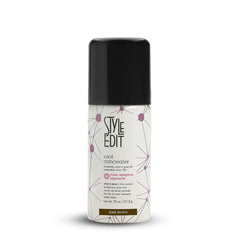 Style Edit Root Touch Up Spray in dark brown conceals gray roots for a natural look.