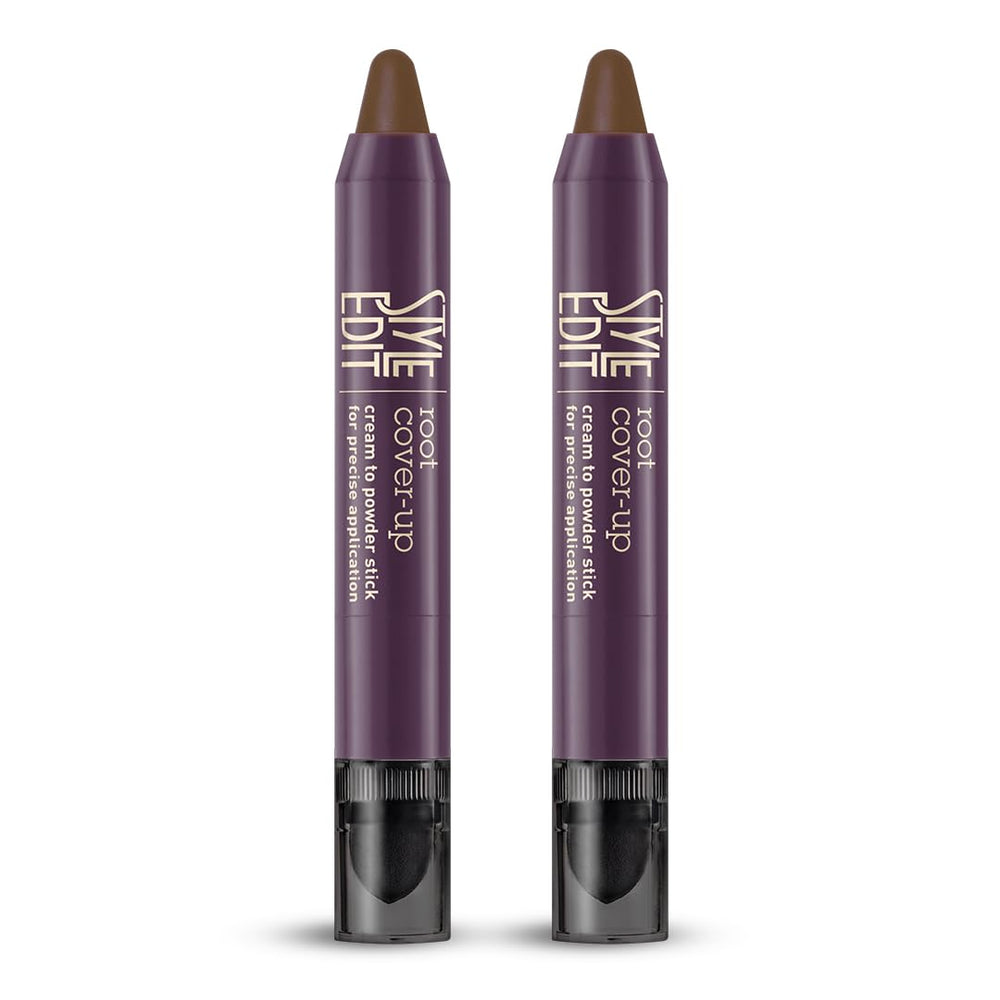 Style Edit Root Touch-Up Stick applying on hairline for quick gray coverage