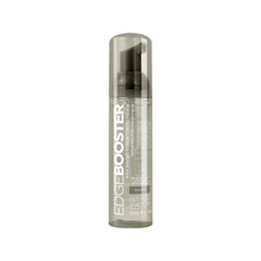 Style Factor Edge Booster travel-size bottle showing strong curl hold.