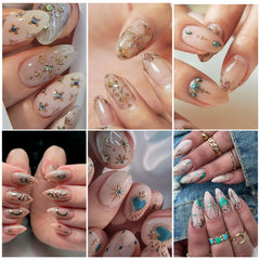 STZPRONAIL moon nail stickers embossed 5D create celestial drama on artificial nails with easy application.