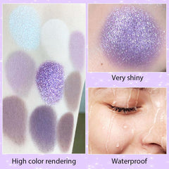 SUAKE Purple Eyeshadow Palette closeup shimmer captures radiant sparkle for party looks.