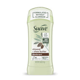 Suave almond and shea butter deodorant stick provides all-day odor protection.