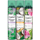 Suave dry shampoo rosemary mint bottle for quick refresh between washes
