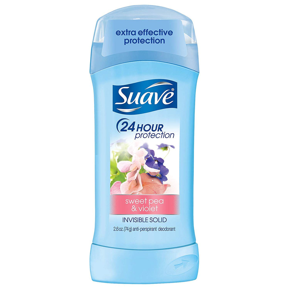 Suave Invis Sweet Pea bottle with 24-hour protection for daily wear