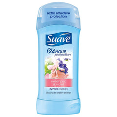 Suave Invis Sweet Pea bottle with 24-hour protection for daily wear