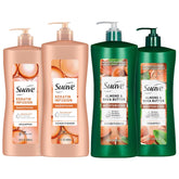 Suave Keratin Infusion shampoo bottle with pump for smooth frizz control.