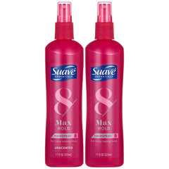 Suave Hairspray Max Hold unscented bottle for long-lasting hold