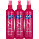 Suave Max Hold Unscented 11oz bottle with long-lasting hold and no fragrance.