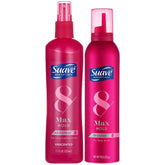 Suave max hold unscented hairspray bottle for strong all-day hold.