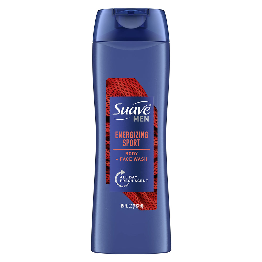 Suave Men Sport bottle front view highlighting a crisp, refreshing daily-use scent.
